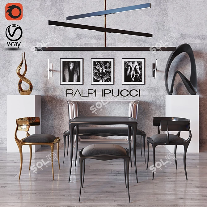 Ralph Pucci Furniture Set: Sculptures, Lighting, and Seating 3D model image 1