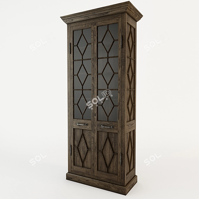 Elegant Georgian Fretwork Cabinet 3D model image 1