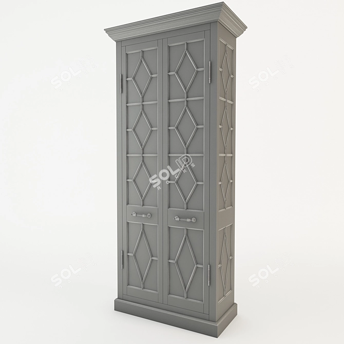 Elegant Georgian Fretwork Cabinet 3D model image 3