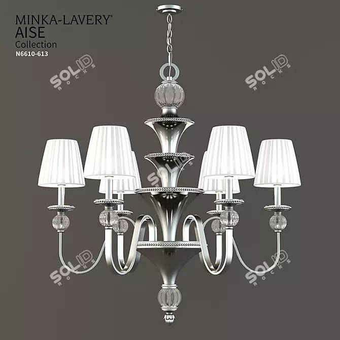 MINKA-LAVERY Optic Glass Chandelier 3D model image 1