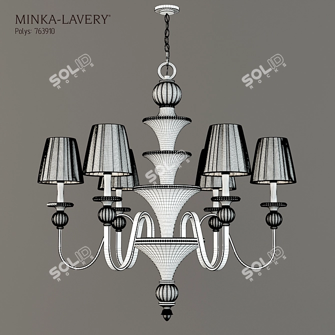 MINKA-LAVERY Optic Glass Chandelier 3D model image 3