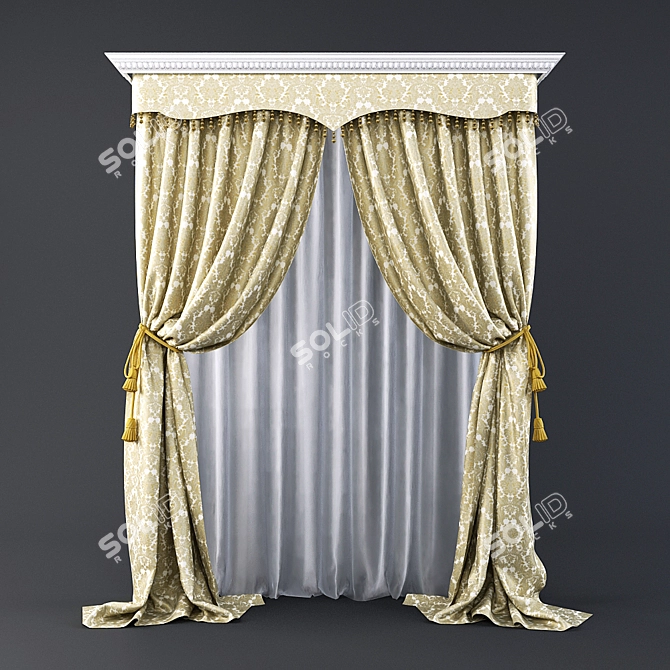 Classic Style Curtains | 3D Model 3D model image 1