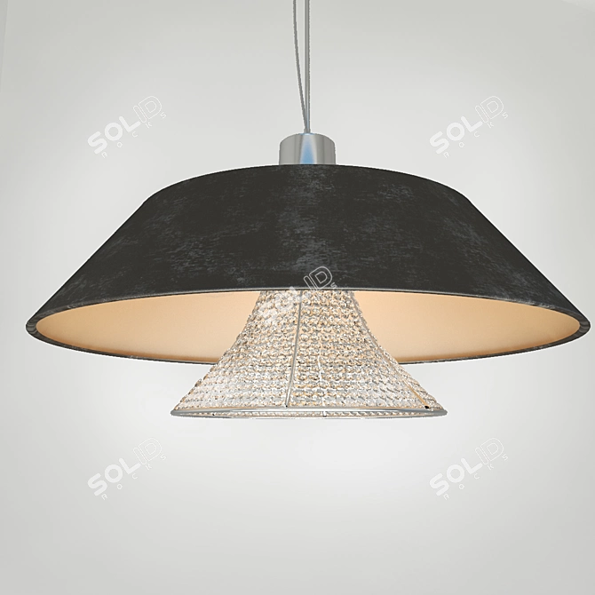 Elegant Black Crystal Chandelier 3D model image 1