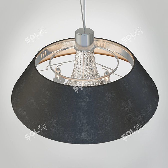 Elegant Black Crystal Chandelier 3D model image 2