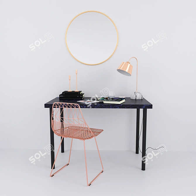 Copper Decor Elements Set 3D model image 1