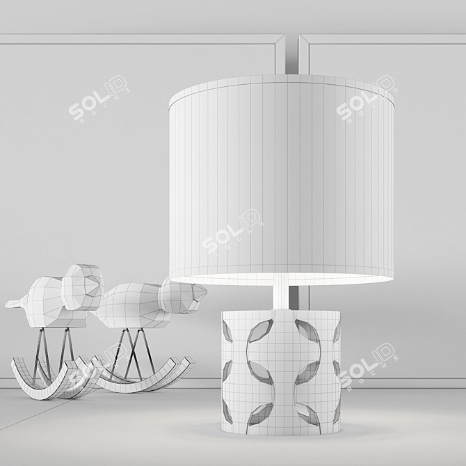 Vintage Bird-Inspired Table Lamp 3D model image 2