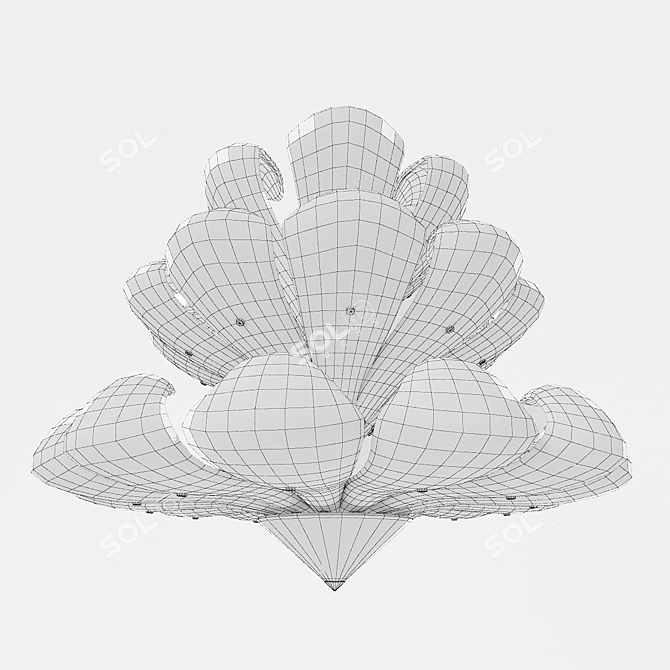  Murano Glass 1651s Chandelier 3D model image 3