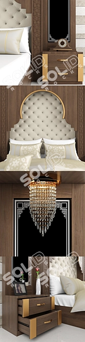 Elegant Andalusian Bed 3D model image 2