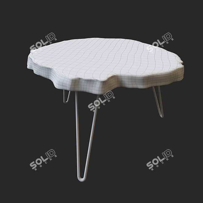 Title: Rustic Slab Wood Coffee Table 3D model image 3