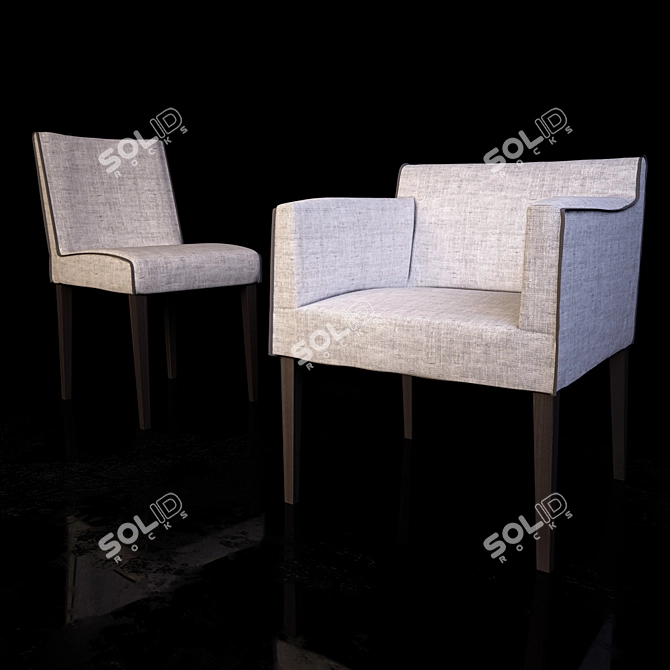 Natural Wood Chair: TOUCH, Costantini Pietro 3D model image 1
