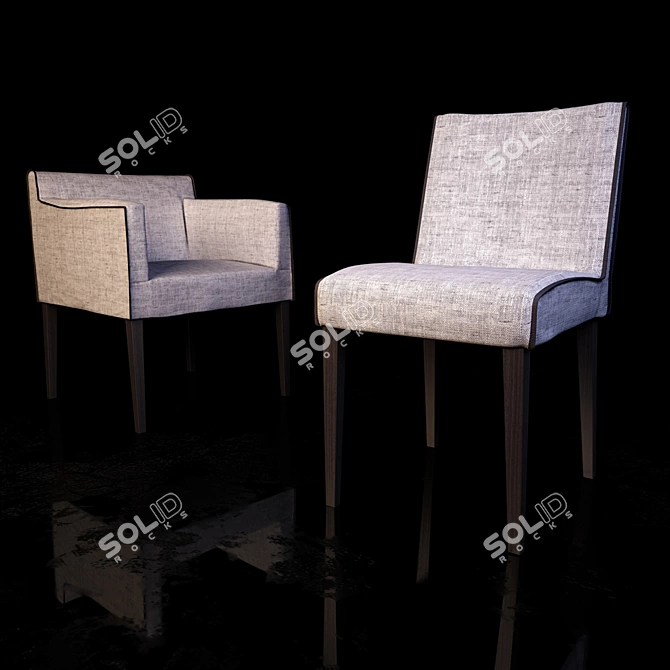 Natural Wood Chair: TOUCH, Costantini Pietro 3D model image 2