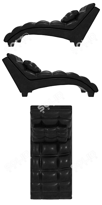 Modern Black Faux Leather Sofa 3D model image 2