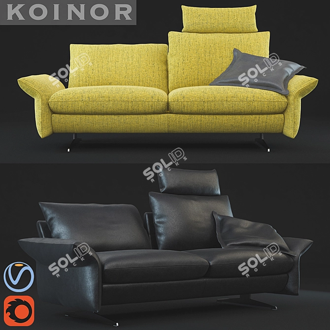 Elegant Lungo Sofa by Koinor 3D model image 1