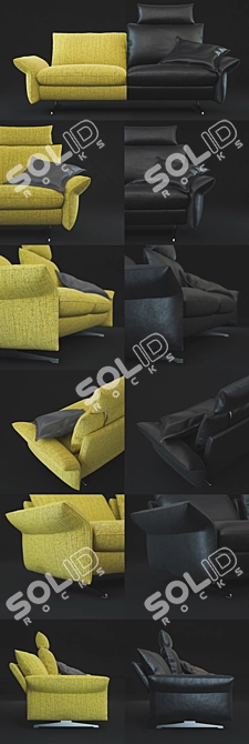 Elegant Lungo Sofa by Koinor 3D model image 2