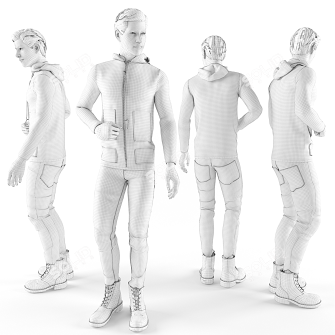 Realistic Male Mannequin 3D model image 3