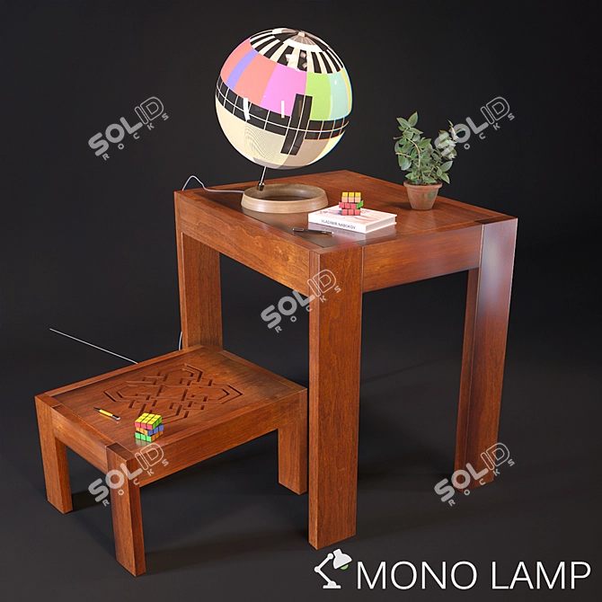 Modern TV Mono Lamp Fixture 3D model image 1