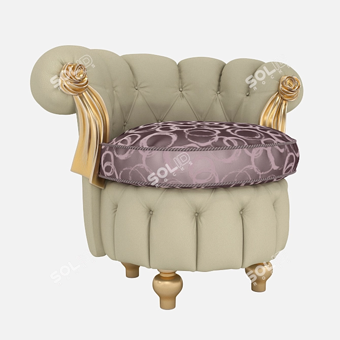 Designer Italian Armchair: Tiffany Round Lounge 3D model image 1