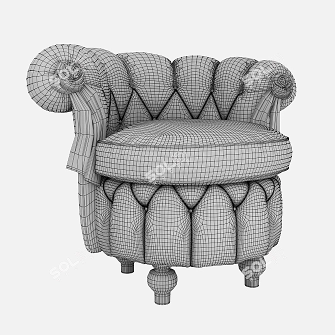 Designer Italian Armchair: Tiffany Round Lounge 3D model image 3