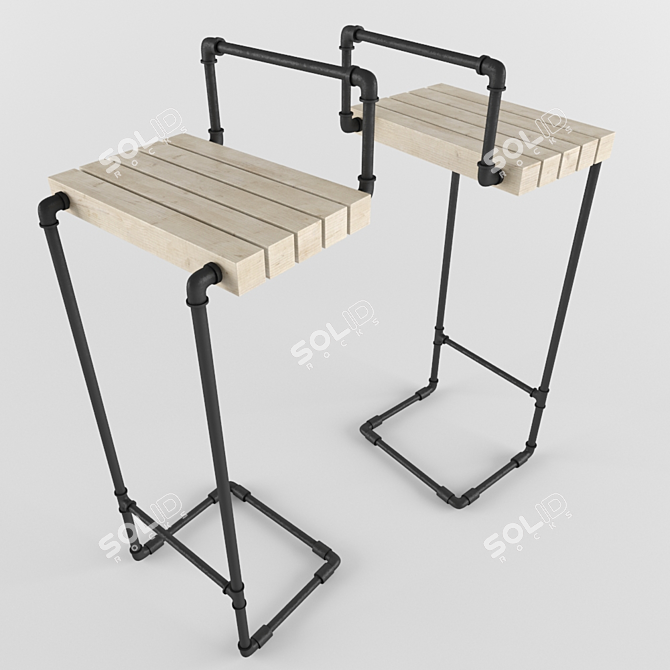 Elegant Bar Stool with Modern Design 3D model image 2