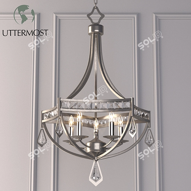 Majestic Crystal Accent Pendant 3D model image 1