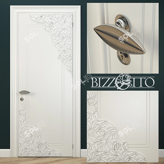 Modern Bizzotto Por083 Door with Relief Pattern Finish 3D model image 1