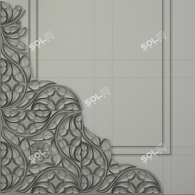 Modern Bizzotto Por083 Door with Relief Pattern Finish 3D model image 2