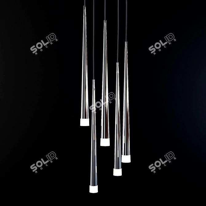 Modern Chrome Pendant Light: Azzardo MD 1220A-5 Stylo 3D model image 2