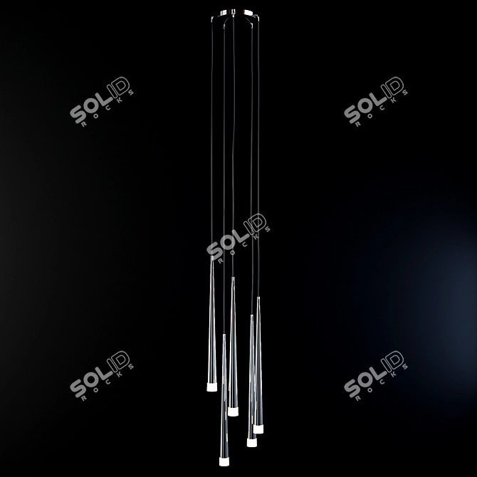 Modern Chrome Pendant Light: Azzardo MD 1220A-5 Stylo 3D model image 3