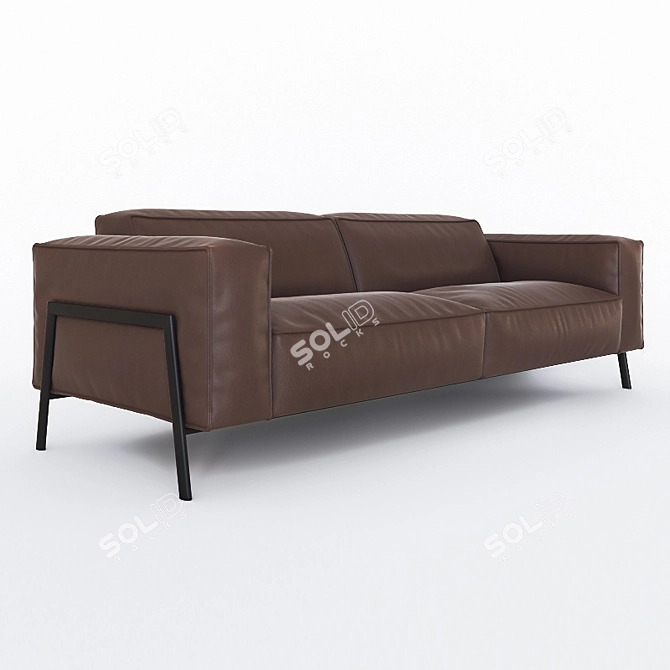 Luxury Rolf Benz Bacio Leather Sofa 3D model image 1