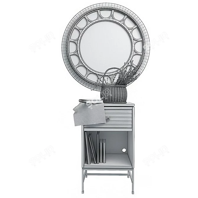 Elegant Stanley Furniture Mirror with Intricate Carved Design 3D model image 3