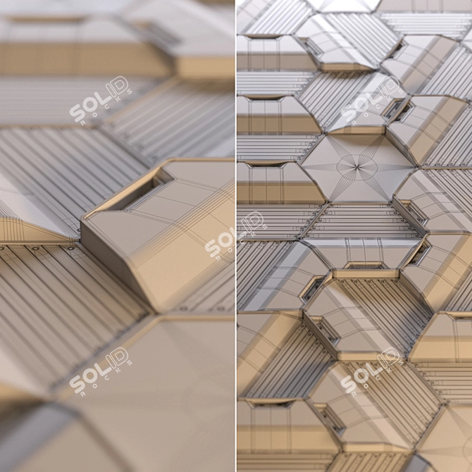 HexaWood Concrete Wall Panels 3D model image 3