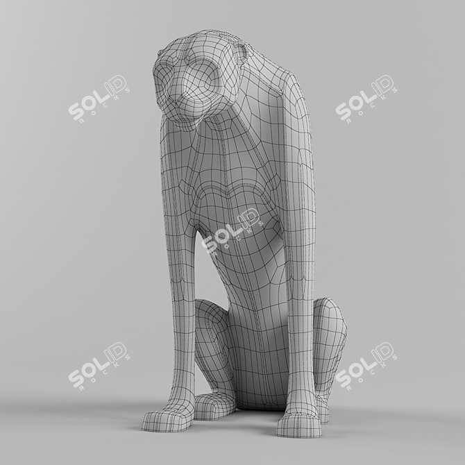 Graceful Leopard Sculpture 3D model image 3