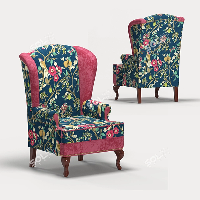 Quilted Garden Chair: Elegant and Luxurious 3D model image 1