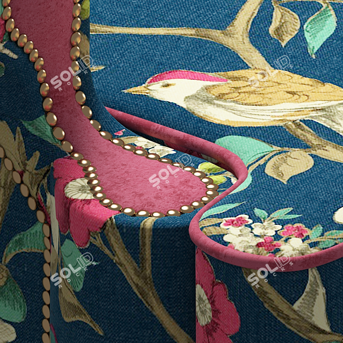 Quilted Garden Chair: Elegant and Luxurious 3D model image 3