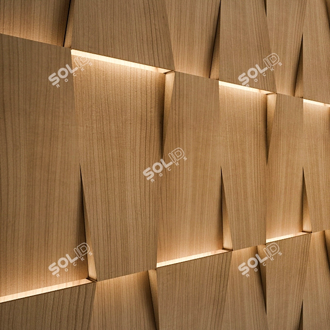 Custom Wood Panel with Illumination 3D model image 1