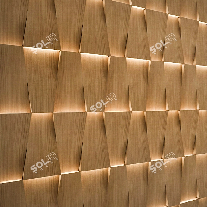 Custom Wood Panel with Illumination 3D model image 2