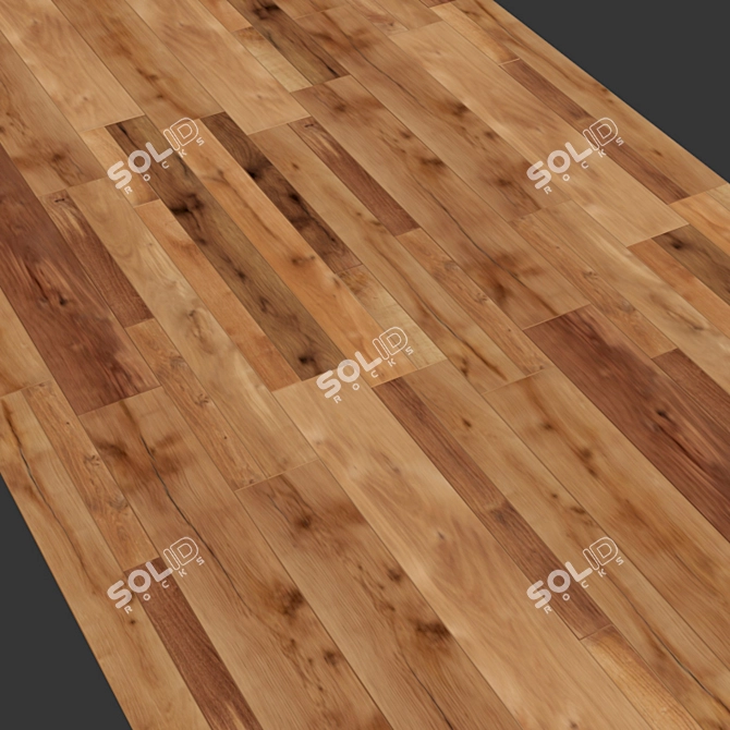 Rustic Oak Laminate Flooring 3D model image 2