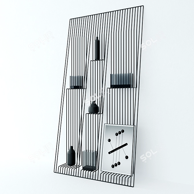 Perspective Play: Field Metallic Shelving 3D model image 2