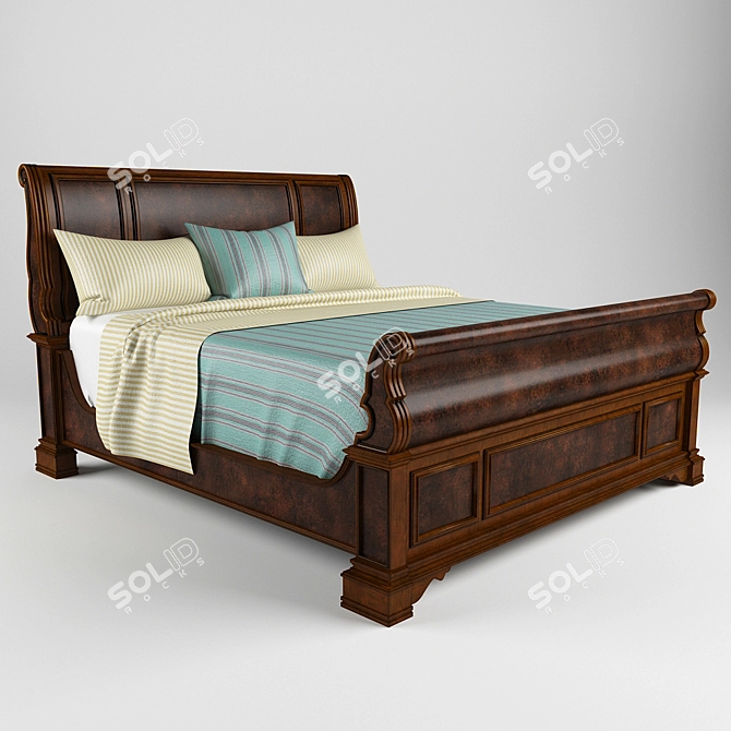 Classic Baroque Bed by Schnadig - Majorca 3D model image 1