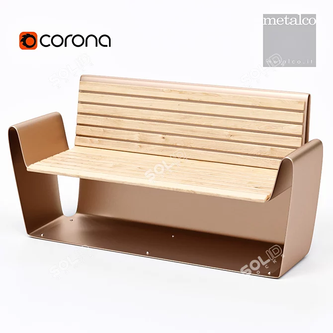 Club A-B Bench | Metalco - Eric Manfrino Design 3D model image 1