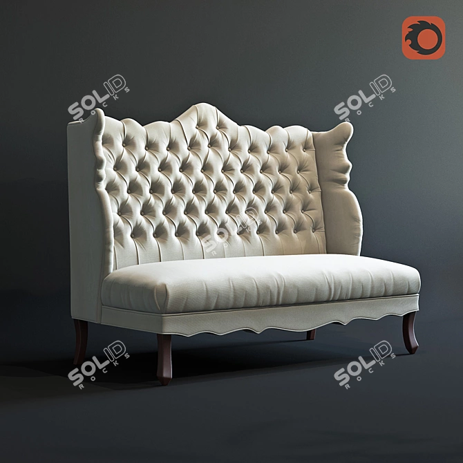 Elegant Isabella Wing Banquette 3D model image 1