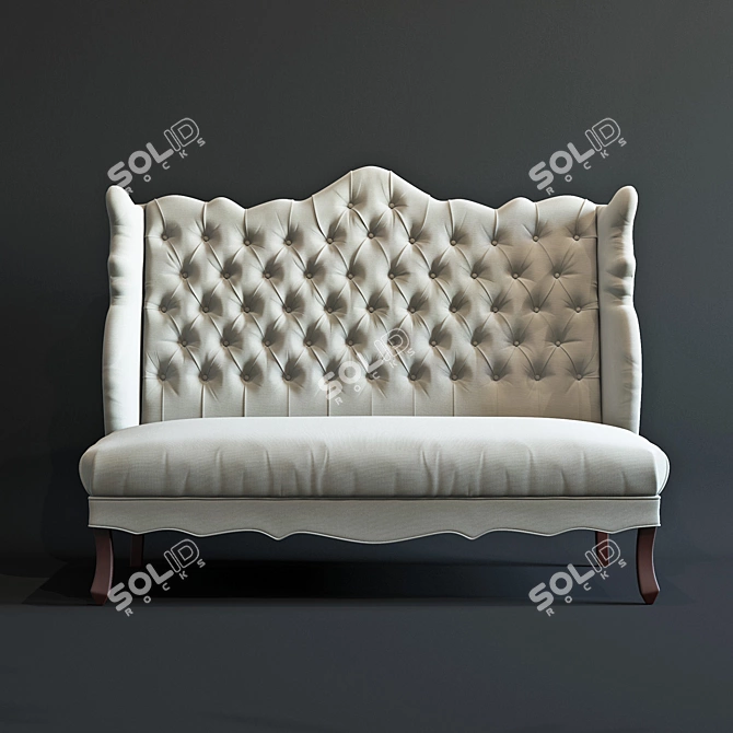 Elegant Isabella Wing Banquette 3D model image 2