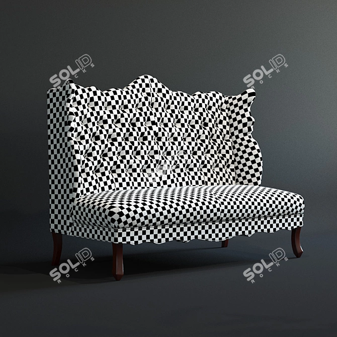 Elegant Isabella Wing Banquette 3D model image 3