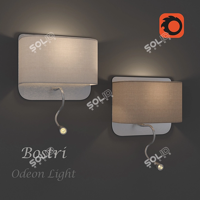 Flexible Wall Lamp with Reading Lights 3D model image 1