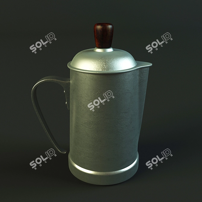 Vintage Portuguese Aluminum Coffee Pot 3D model image 1