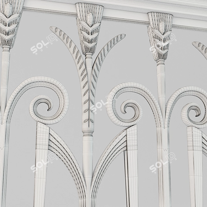 Title: Ar Deco Grate: Stylish Metal Ornament 3D model image 2