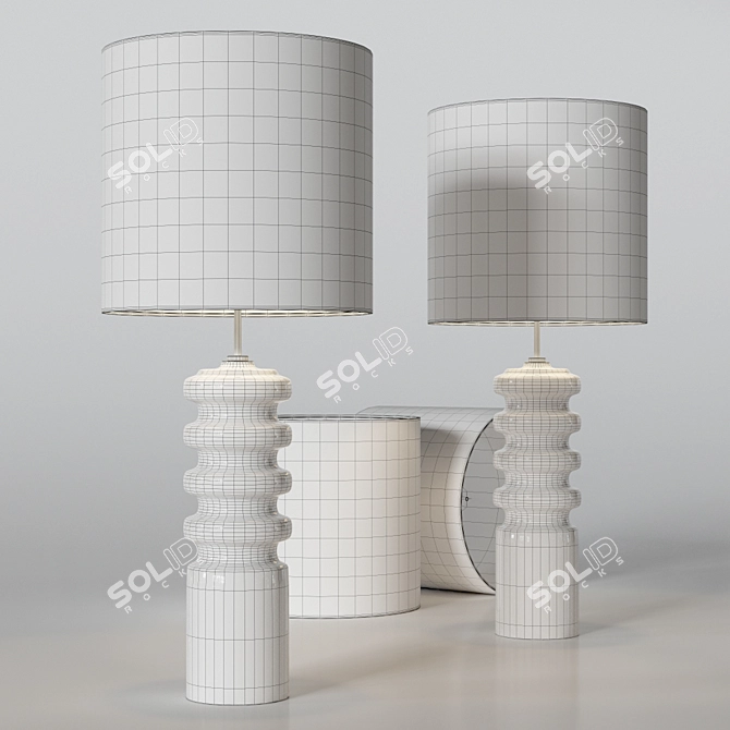 Modern Lime and White Ceramic Table Lamp 3D model image 2