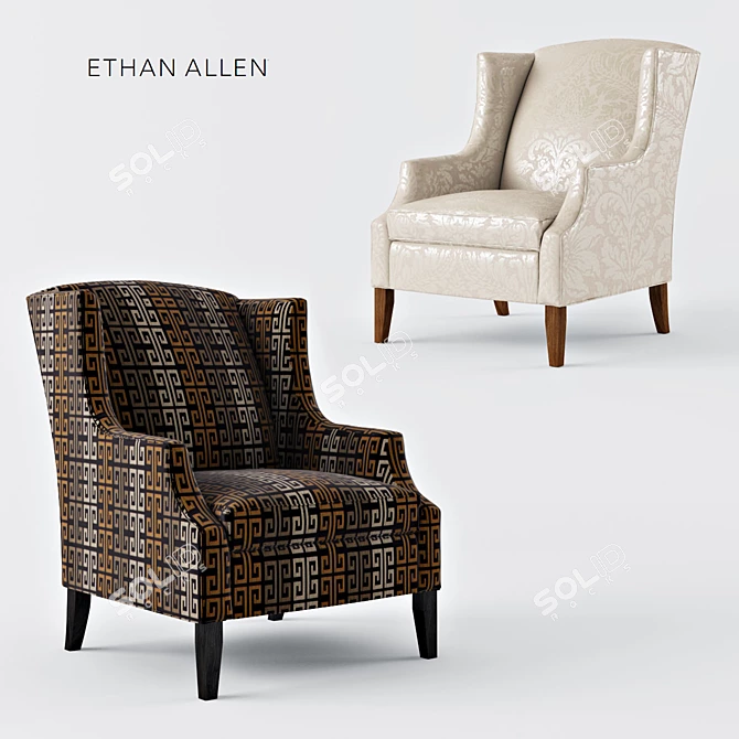 Sophisticated Comfort: Isaac Wing Chair 3D model image 1