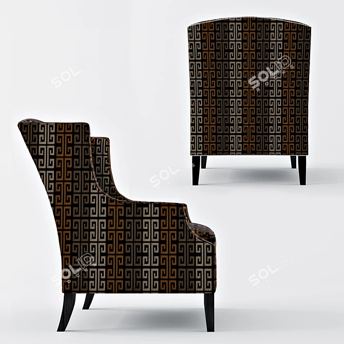 Sophisticated Comfort: Isaac Wing Chair 3D model image 3