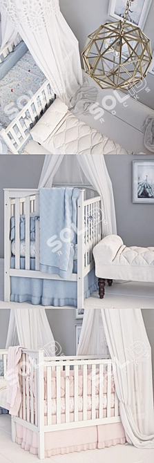 Pottery Barn Kids Kendall Crib Set 3D model image 2